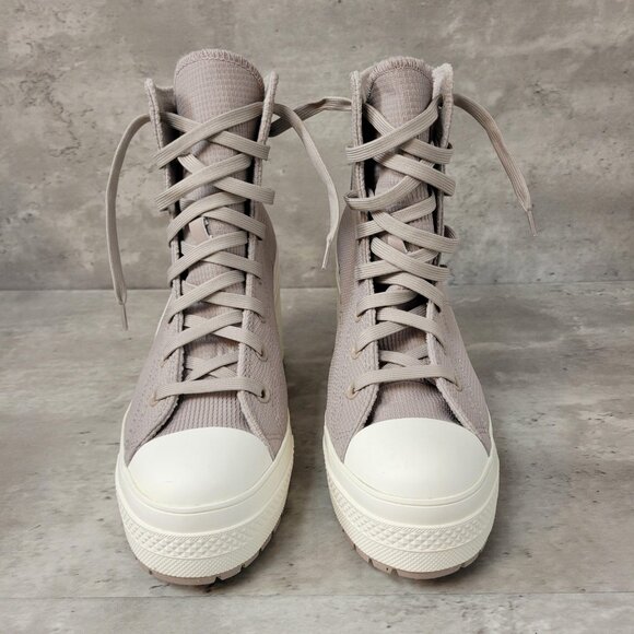 Converse Chuck 70 De Luxe Boot Womens Size 10.5 Platform Heeled Beige - Picture 2 of 11